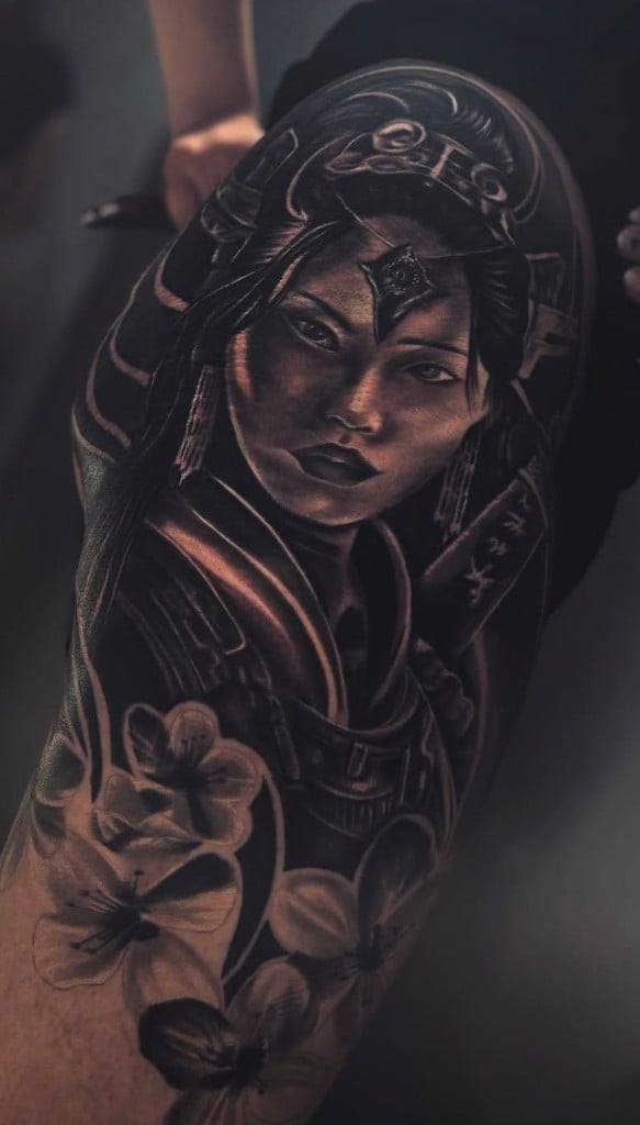 Tatuaje de realismo sombreado realizado para Valentina